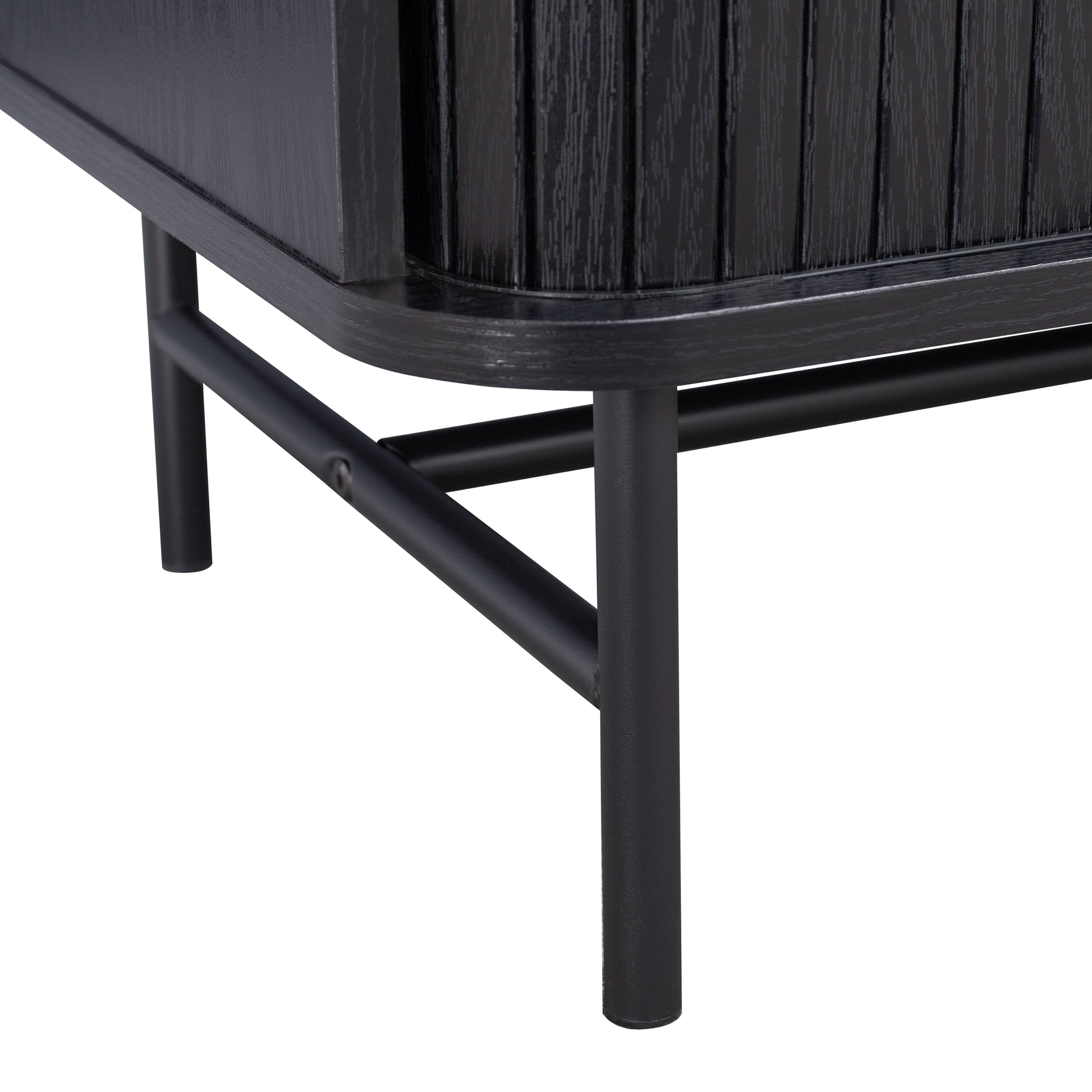 Alt View 7. CorLiving - TV Stand / Media Console with Curved Fluted Doors for TVs up to 65" - Black.