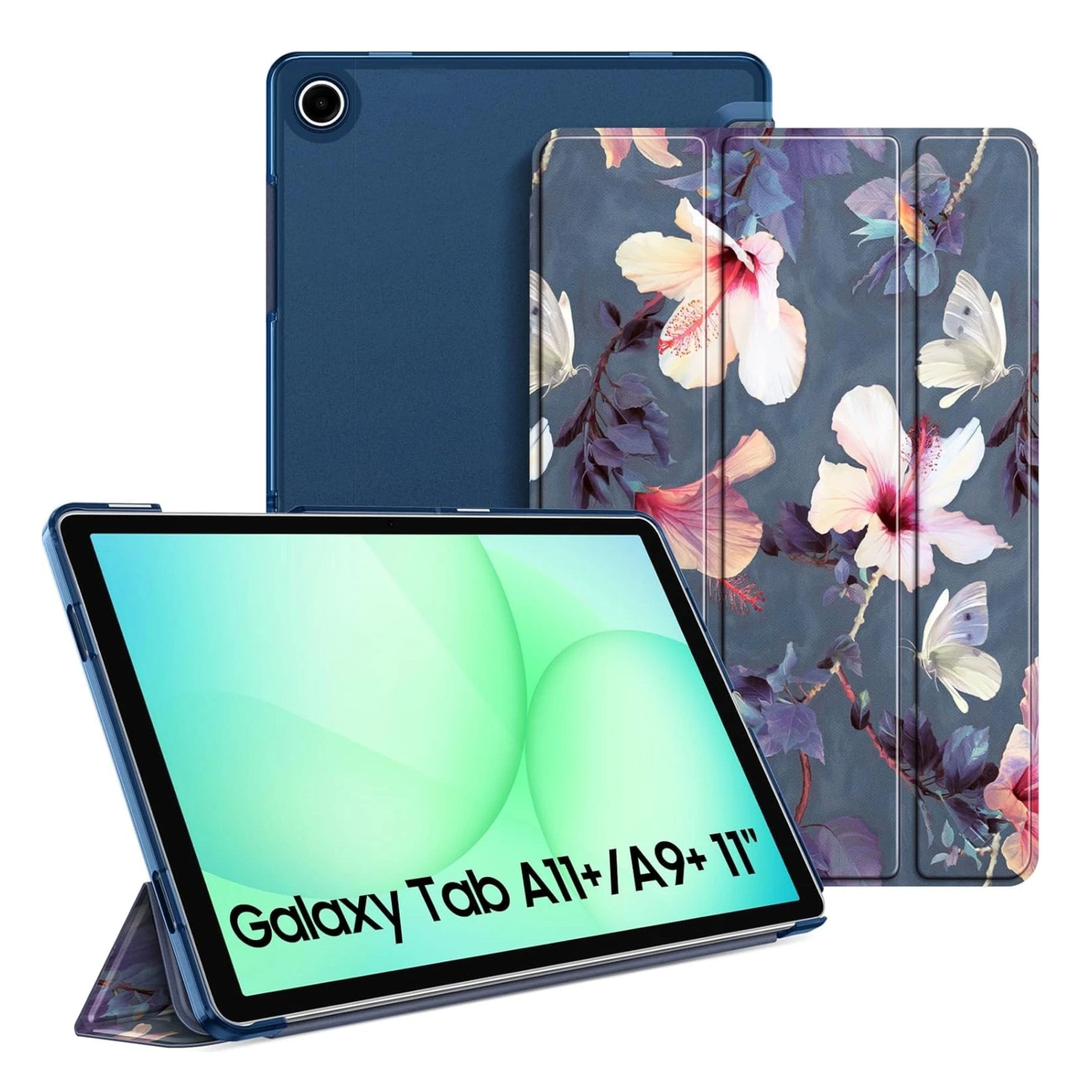 Kitcheniva - Synthetic Leather Hard Case For Samsung Galaxy Tab A11 Plus 11 Inch 2025 - Blooming Hibiscus