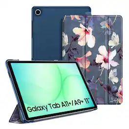 Kitcheniva - Synthetic Leather Hard Case For Samsung Galaxy Tab A11 Plus 11 Inch 2025 - Blooming Hibiscus