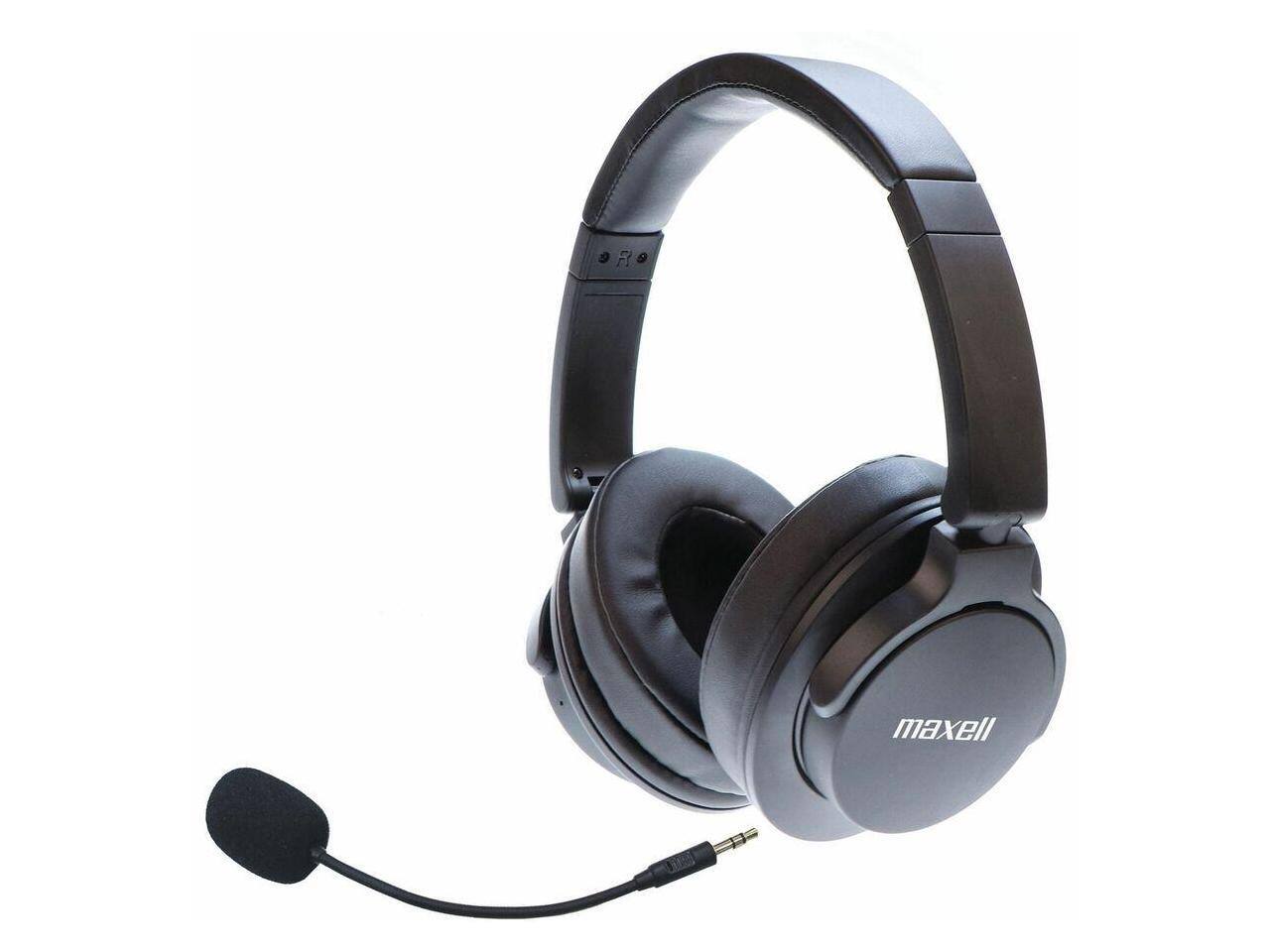 Alt View 7. Maxell - Maxell 199685 ANC-BT32 Active Noise Cancellation Bluetooth Headphone w/Boom MIC (Black)   - HEADPHONES - Multicolor.
