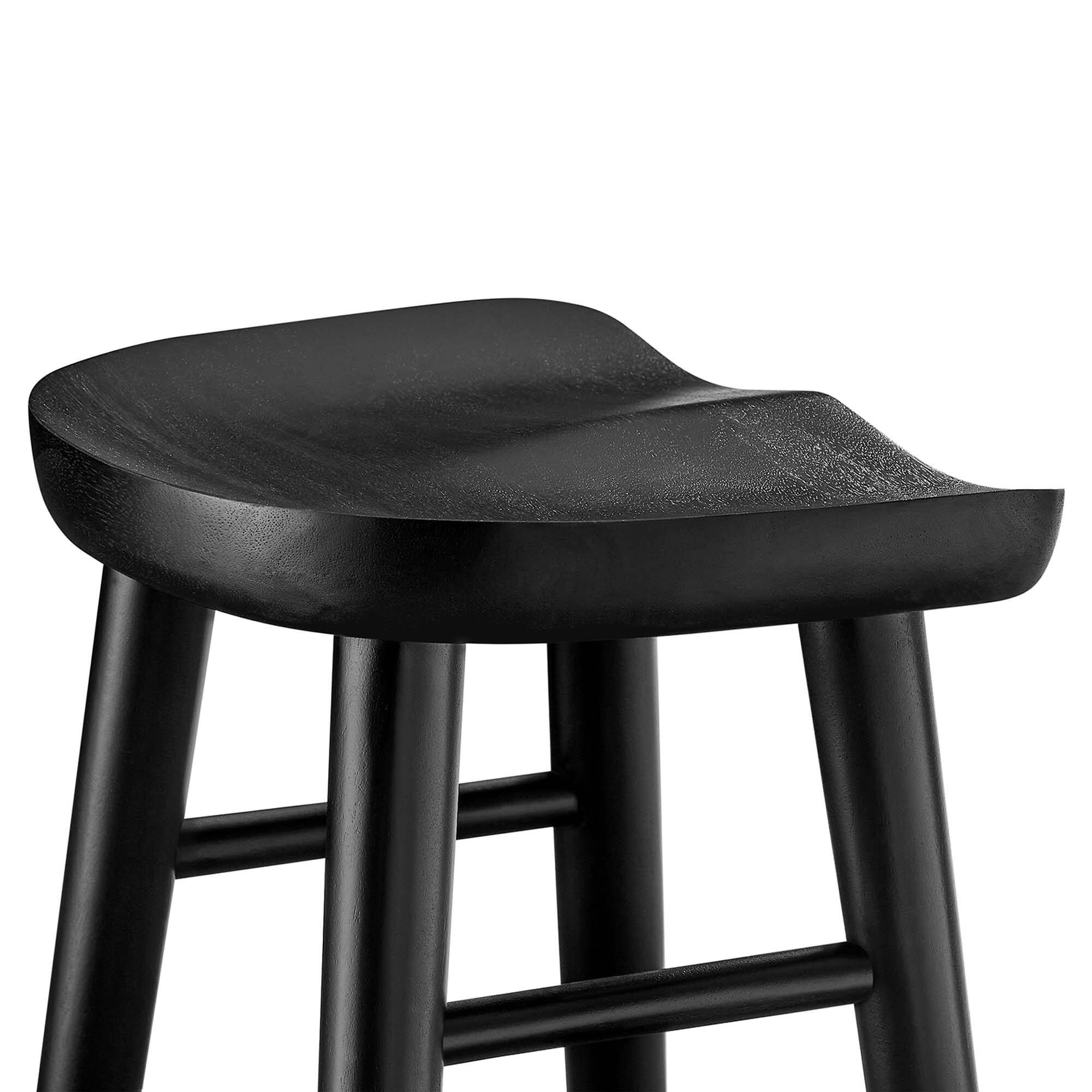 Alt View 4. Modway - Saville Backless Wood Bar Stools Set of 2 - Black.