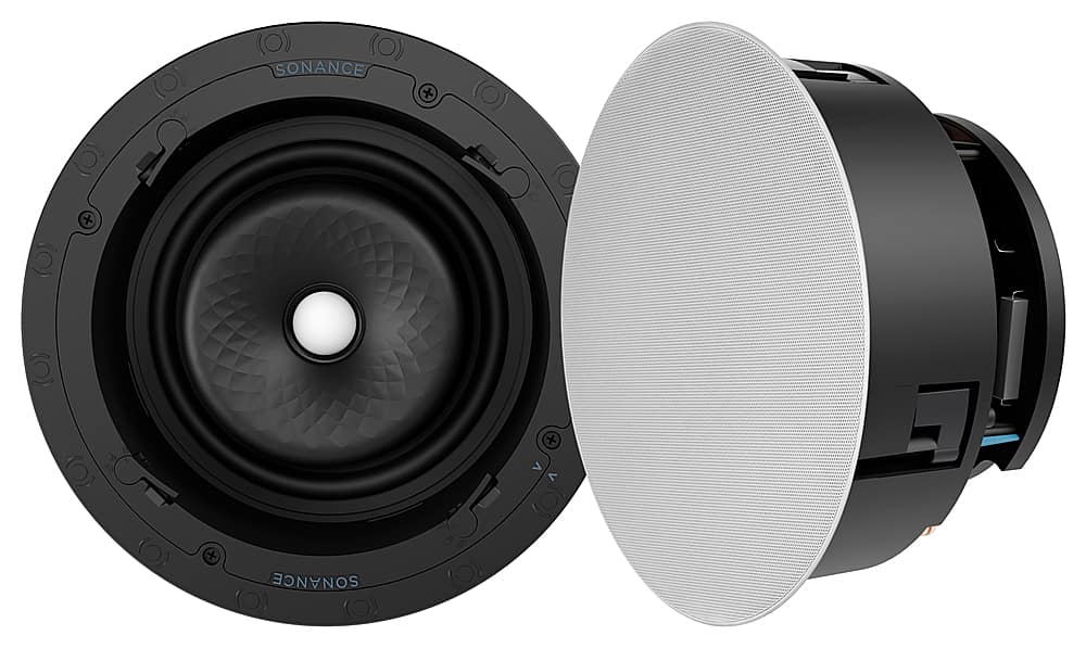Front. Sonance - VX86R - Visual Experience Series 8" Large Round 2-Way Speakers (Pair) - Paintable White.
