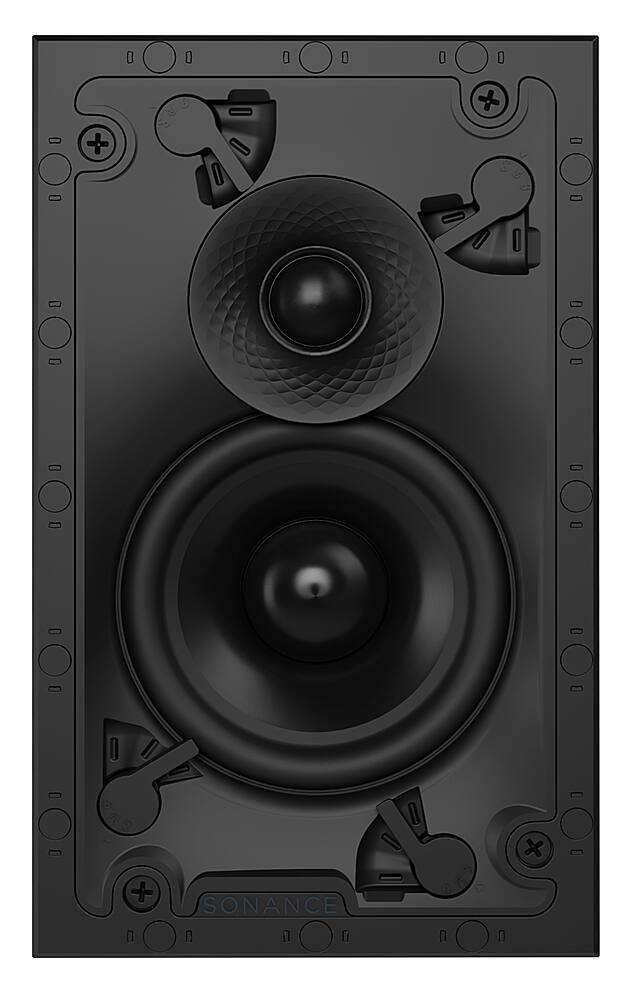 Angle. Sonance - VX42 RECTANGLE - Visual Experience Series 4" 2-Way In Wall Speakers (Pair) - Paintable White.