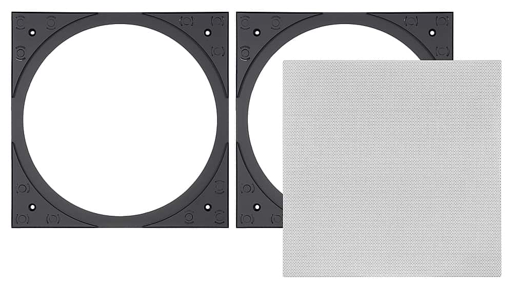 Front. Sonance - VX6SQ-NT - Visual Experience Series 6" Medium Square Adapter w/ Trimless Grille (2-Pack) - Paintable White.
