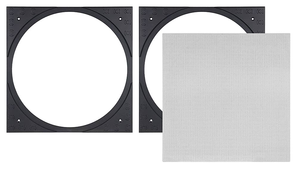 Front. Sonance - VX8SQ-NT - Visual Experience Series 8" Large Square Adapter w/ Trimless Grille (2-Pack) - Paintable White.