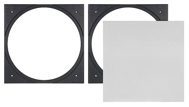 Front. Sonance - VX8SQ-NT - Visual Experience Series 8" Large Square Adapter w/ Trimless Grille (2-Pack) - Paintable White.