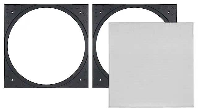 Front. Sonance - VX8SQ-T - Visual Experience Series 8" Large Square Adapter w/ Micro Trim Grille (2-Pack) - Paintable White.