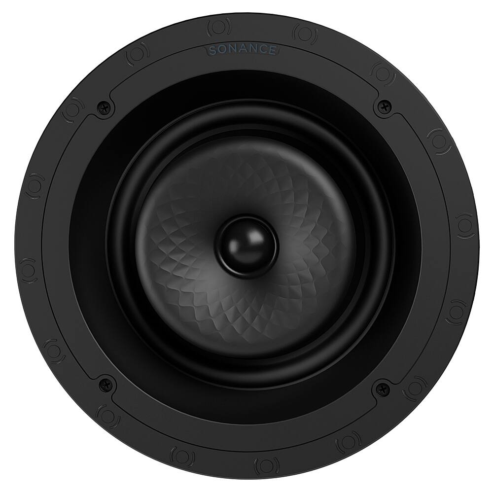 Angle. Sonance - VX80R - Visual Experience Series 8" Large Round 2-Way Speakers (Pair) - Paintable White.