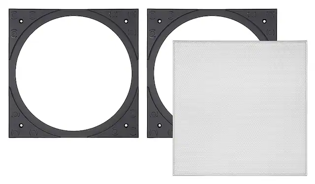 Front. Sonance - VX6SQ-T - Visual Experience Series 6" Medium Square Adapter w/ Micro Trim Grille (2-Pack) - Paintable White.
