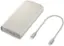 The image features a white cell phone charger with a cord and a plug. The charger is placed next to a white cell phone, which is also connected to the charger. The charger is designed to charge the cell phone when it is not in use. The charger is a convenient and essential accessory for any cell phone user.
