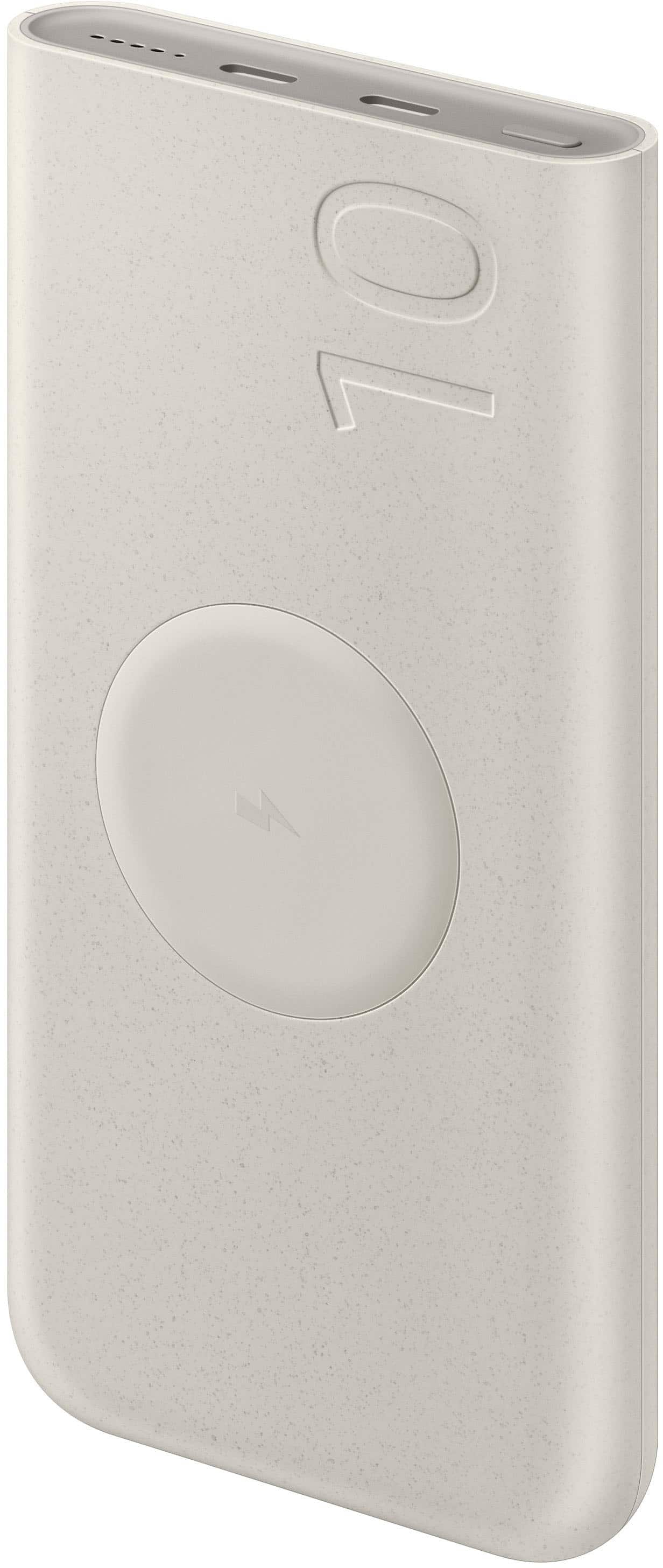 Front. Samsung - 25W 10,000mAh Wireless Battery Pack - Beige.