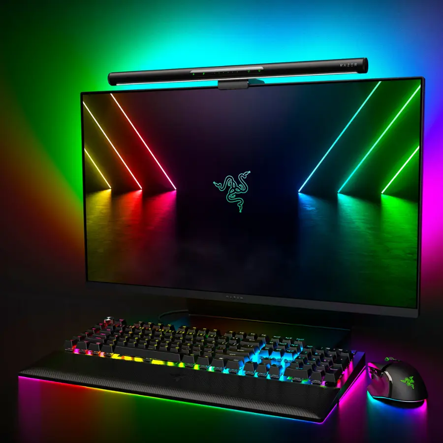 Black Razor Monitor Razer Aether Monitor RGB LED Light Bar with Universal Compatibility ...