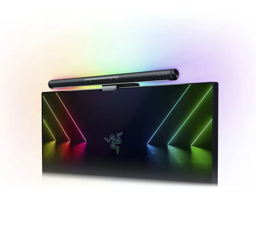 Black Razor Monitor Razer Aether Monitor RGB LED Light Bar with Universal Compatibility ...