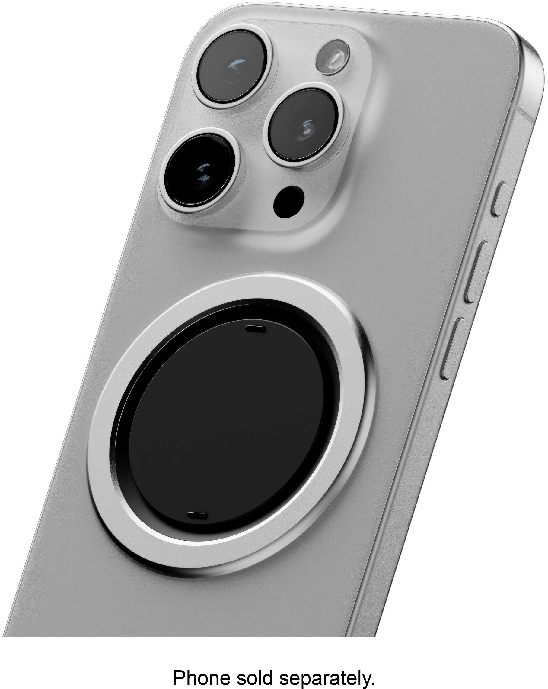 Alt View 12. OhSnap - Snap 4 Luxe Magnetic Phone Grip - Ultra-Thin, Fits Any Phone, Supports MagSafe Charging - Pure Silver.
