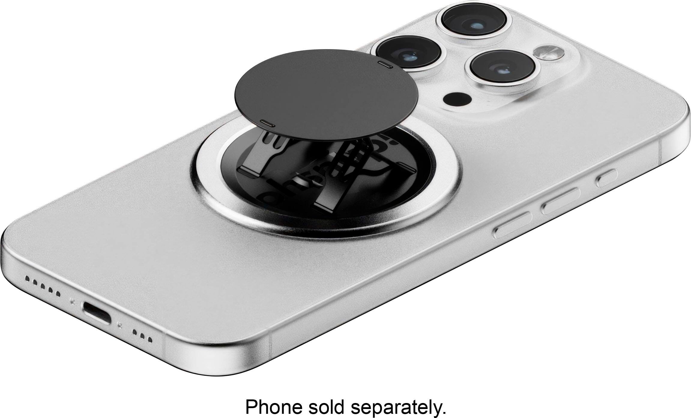 Alt View 13. OhSnap - Snap 4 Luxe Magnetic Phone Grip - Ultra-Thin, Fits Any Phone, Supports MagSafe Charging - Pure Silver.