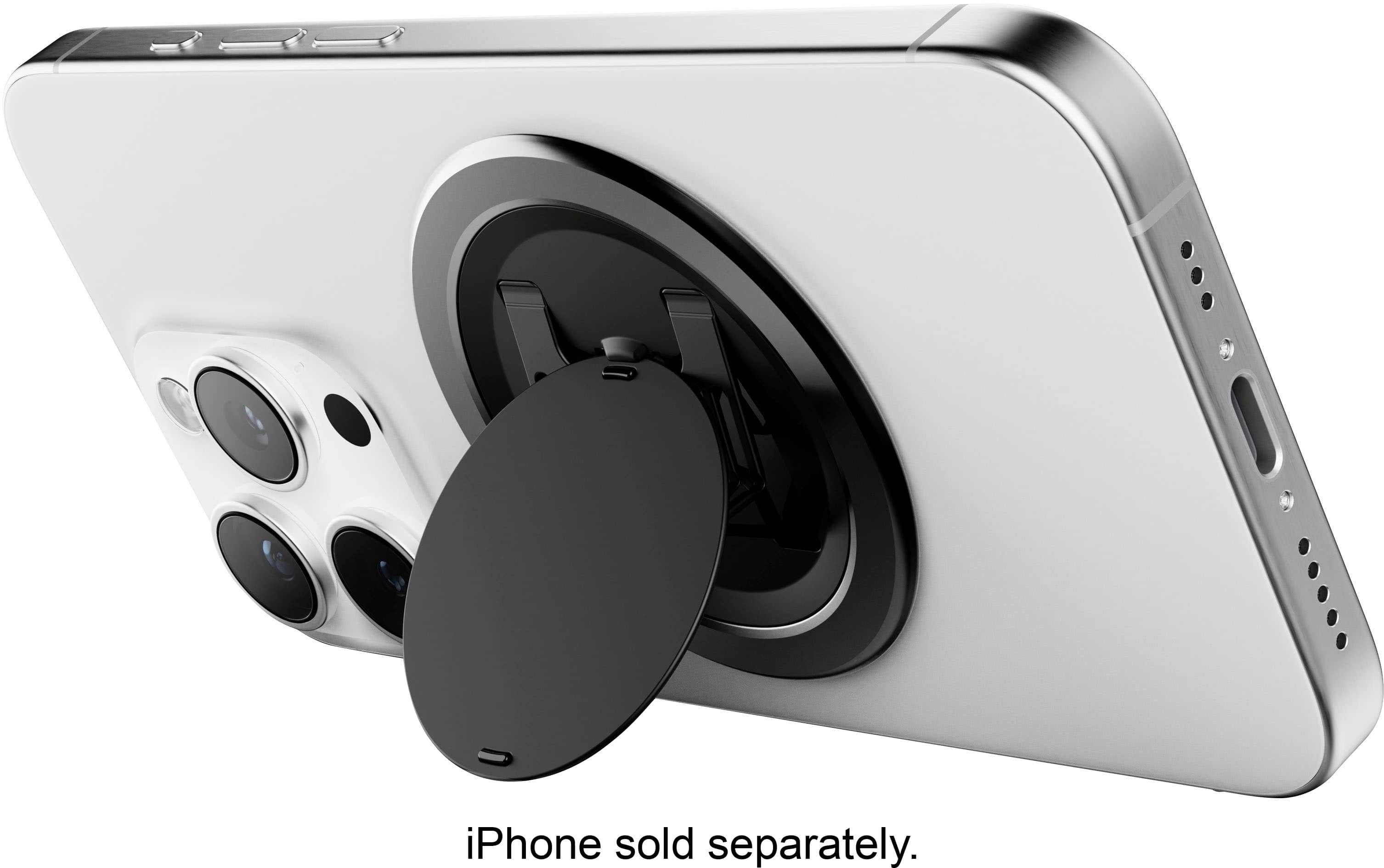 Alt View 11. OhSnap - Snap 4 Luxe Magnetic Phone Grip - Ultra-Thin, Fits Any Phone, Supports MagSafe Charging - Obsidian Black.