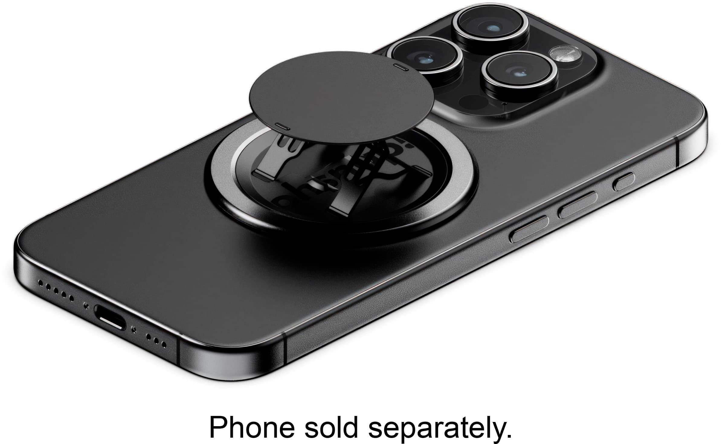 Alt View 13. OhSnap - Snap 4 Luxe Magnetic Phone Grip - Ultra-Thin, Fits Any Phone, Supports MagSafe Charging - Obsidian Black.