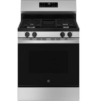GE - 5.3 Cu.Ft. Freestanding Gas Range with Self-Clean and Steam Cleaning Option and Built-In Wi-Fi - Stainless Steel - Front_Zoom