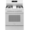 Front. GE - 5.3 Cu.Ft. Freestanding Gas Range with Self-Clean and Steam Cleaning Option and Built-In Wi-Fi - White.