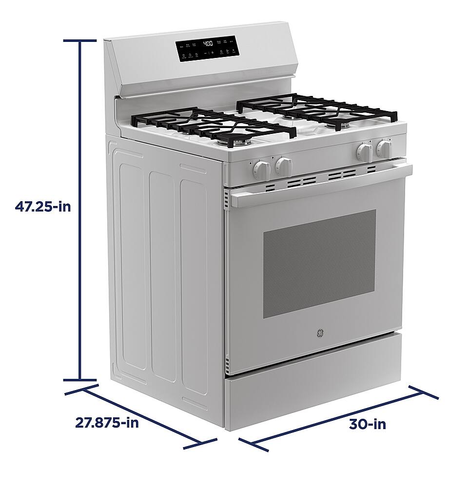 Alt View 12. GE - 5.3 Cu.Ft. Freestanding Gas Range with Self-Clean and Steam Cleaning Option and Built-In Wi-Fi - White.