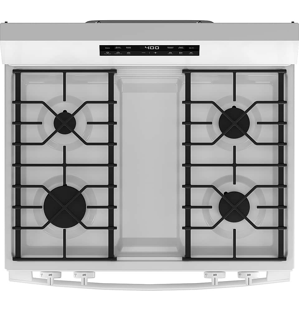 Alt View 1. GE - 5.3 Cu.Ft. Freestanding Gas Range with Self-Clean and Steam Cleaning Option and Built-In Wi-Fi - White.