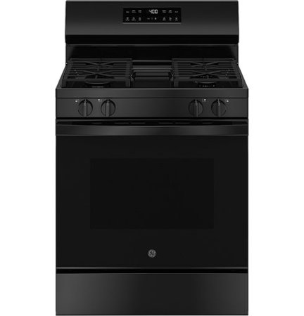 GE - 5.3 Cu.Ft. Freestanding Gas Range with Self-Clean and Steam Cleaning Option and Built-In Wi-Fi - Black