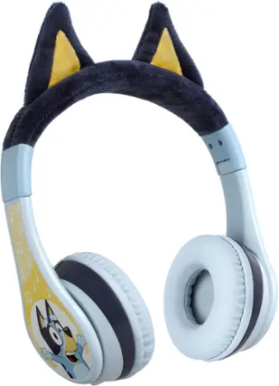 Front. eKids - Bluey Over-the-Ear Wireless Headphones - Blue.