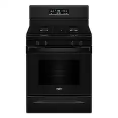 Front. Whirlpool - 5.3 Cu. Ft. Freestanding Gas Range with Cooktop Flexibility - Black.