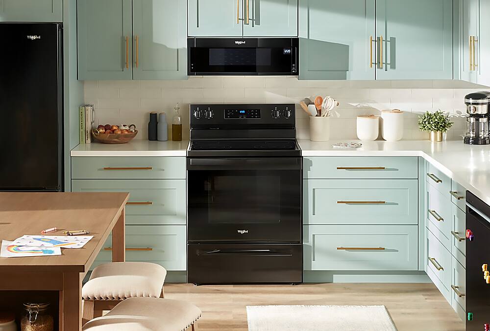 Alt View 19. Whirlpool - 5.3 Cu. Ft. Freestanding Electric Range with Cooktop Flexibility - Black.
