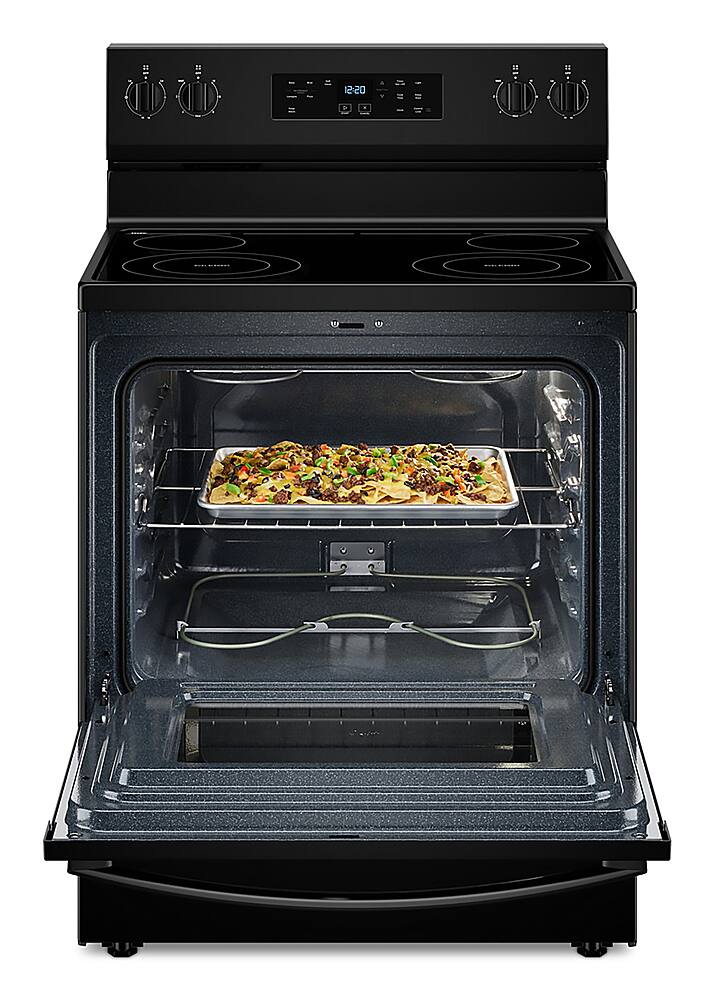 Alt View 2. Whirlpool - 5.3 Cu. Ft. Freestanding Electric Range with Cooktop Flexibility - Black.