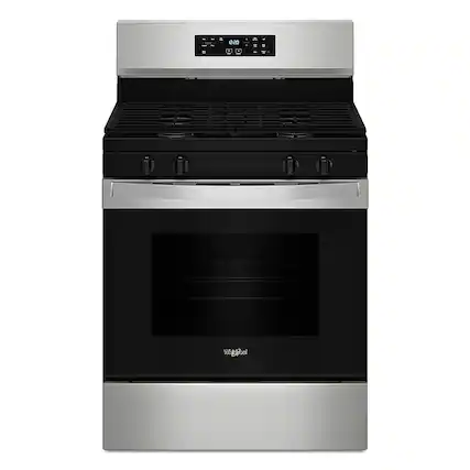 Front. Whirlpool - 5.3 Cu. Ft. Freestanding Gas Range with Cooktop Flexibility - Stainless Steel.