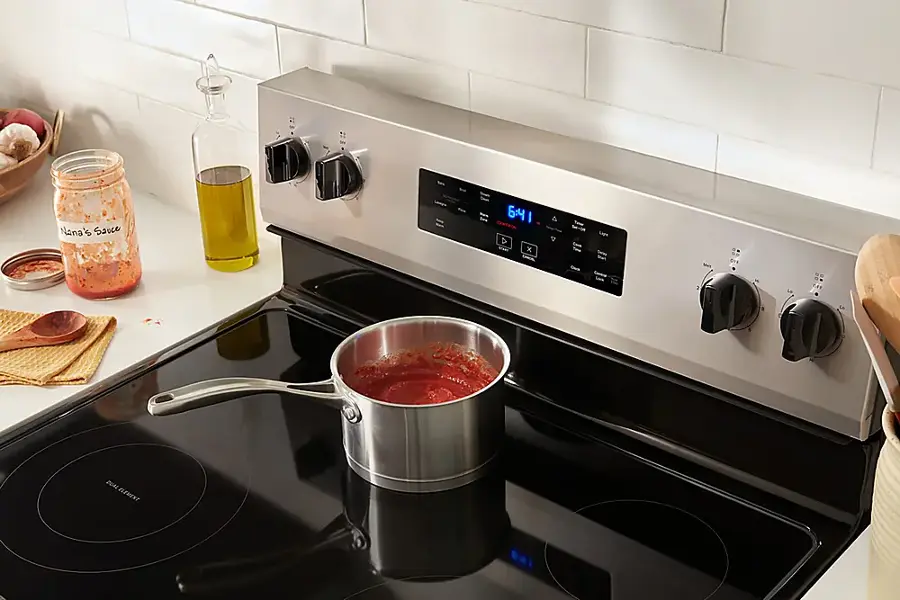 Alt View 18. Whirlpool - 5.3 Cu. Ft. Freestanding Electric Range with Cooktop Flexibility - Stainless Steel.