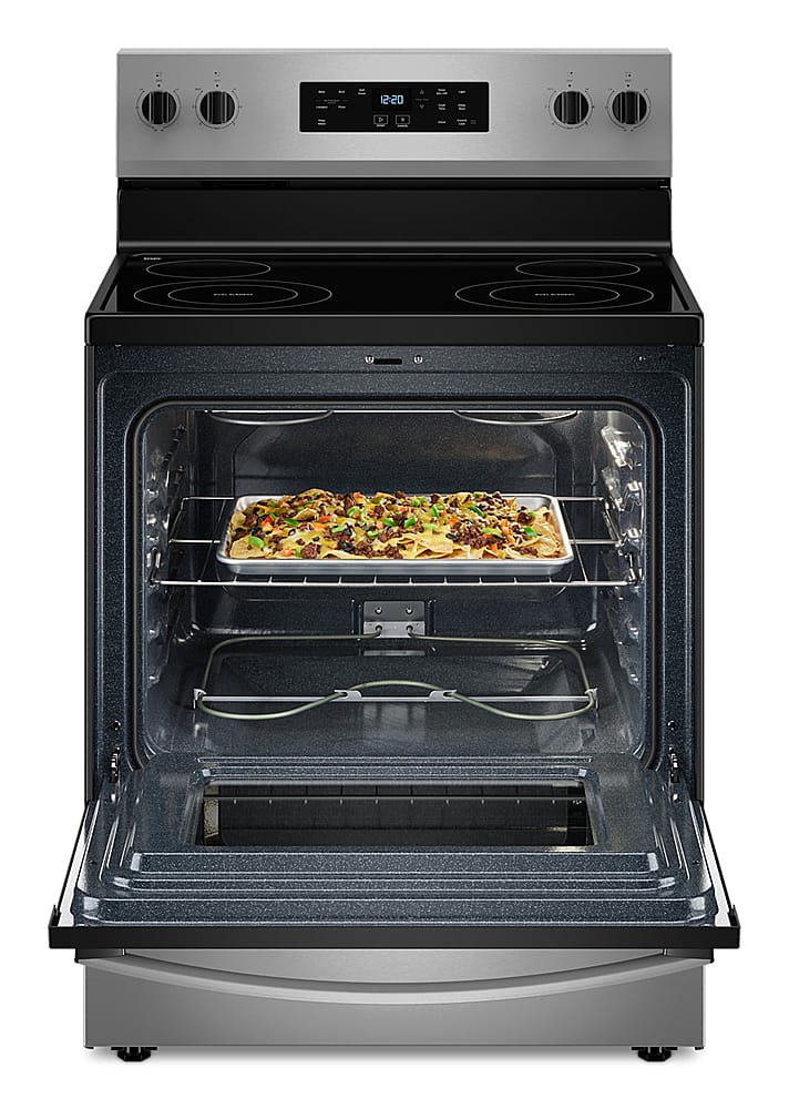 Alt View 2. Whirlpool - 5.3 Cu. Ft. Freestanding Electric Range with Cooktop Flexibility - Stainless Steel.