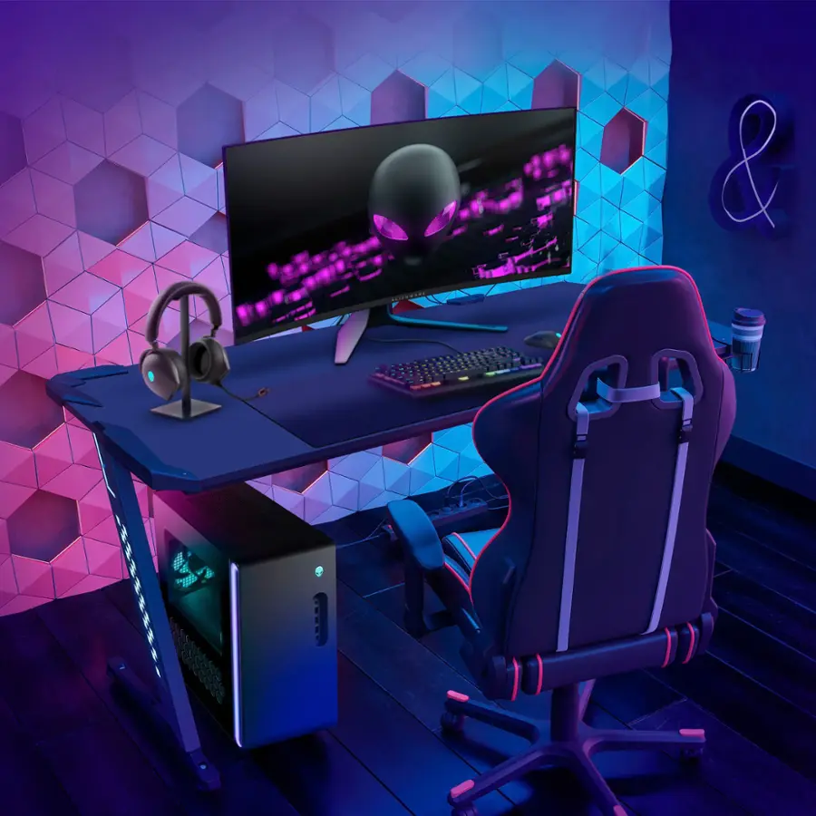 Alt View 14. Alienware - Aurora R16 Desktop - 14th Gen Intel Core i7  - 16GB Memory - NVIDIA GeForce RTX 4060Ti - 1TB SSD - Black.