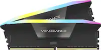 CORSAIR - VENGEANCE RGB 64GB (2x32GB) DDR5 6400MHz C32 UDIMM Desktop Memory - Black - Front_Zoom