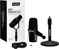 Shure - MV7+ USB-C/XLR Dynamic Podcast Microphone Bundle w/Desktop Stand - Front_Zoom