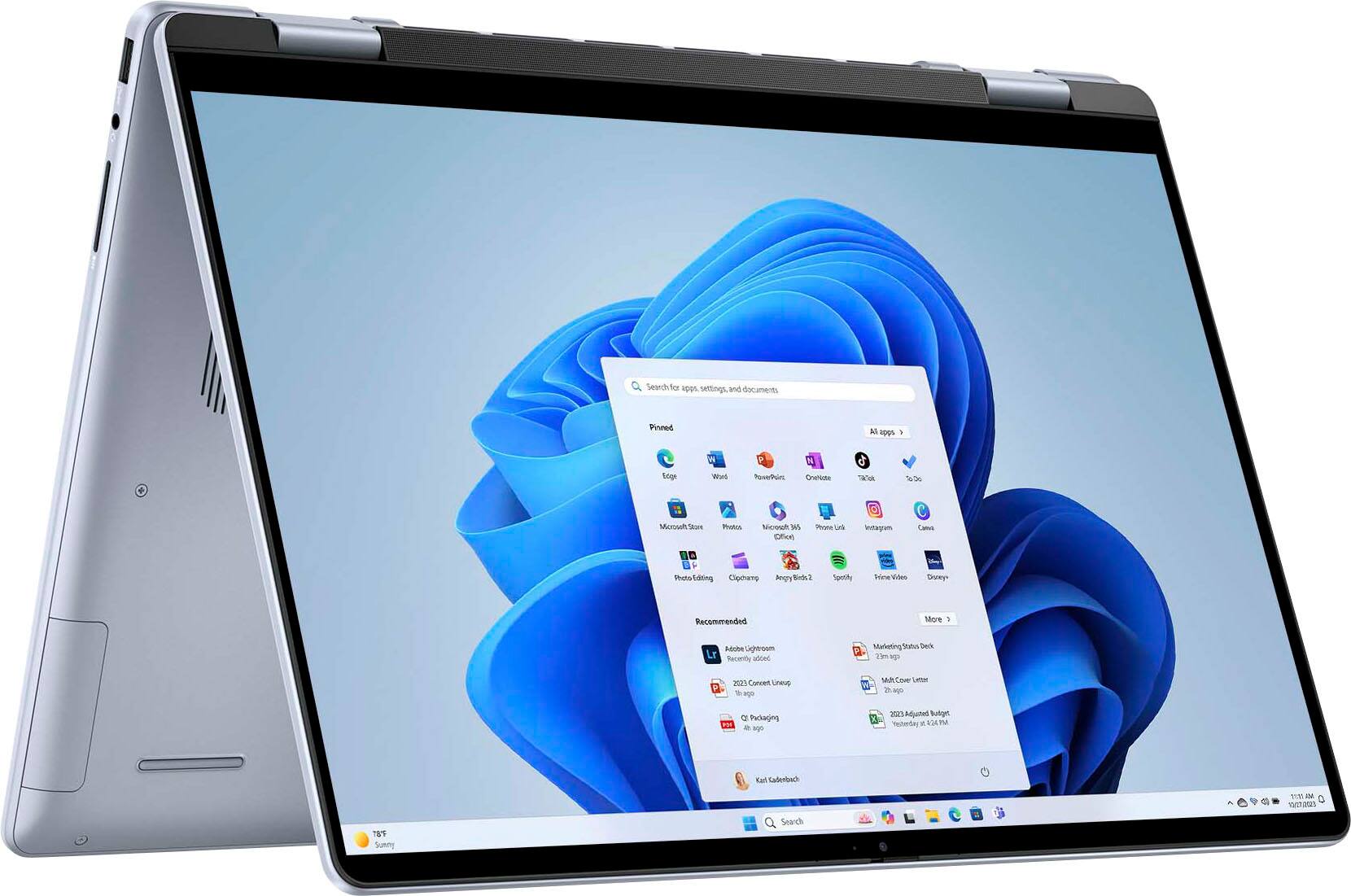 Alt View 3. Dell - Dell – Inspiron 16” 2-in-1 Touch Laptop – Intel Core Ultra 5 Processor – 16GB Memory – 512GB SSD - Ice Blue.