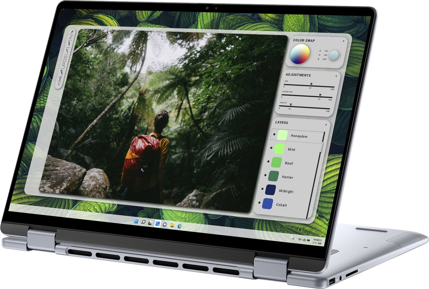 Alt View 4. Dell - Dell – Inspiron 16” 2-in-1 Touch Laptop – Intel Core Ultra 5 Processor – 16GB Memory – 512GB SSD - Ice Blue.