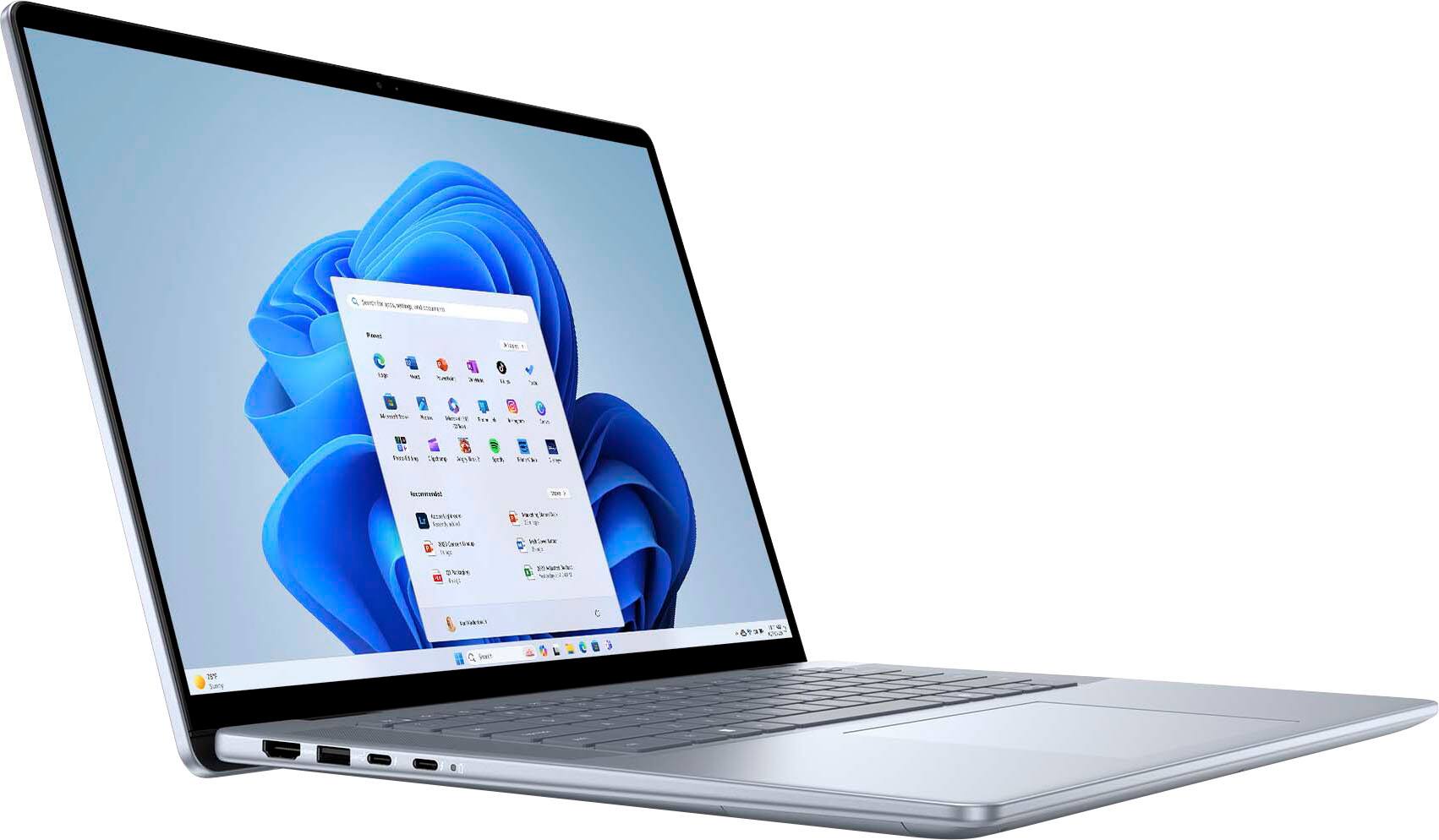 Left. Dell - Dell – Inspiron 16” 2-in-1 Touch Laptop – Intel Core Ultra 5 Processor – 16GB Memory – 512GB SSD - Ice Blue.