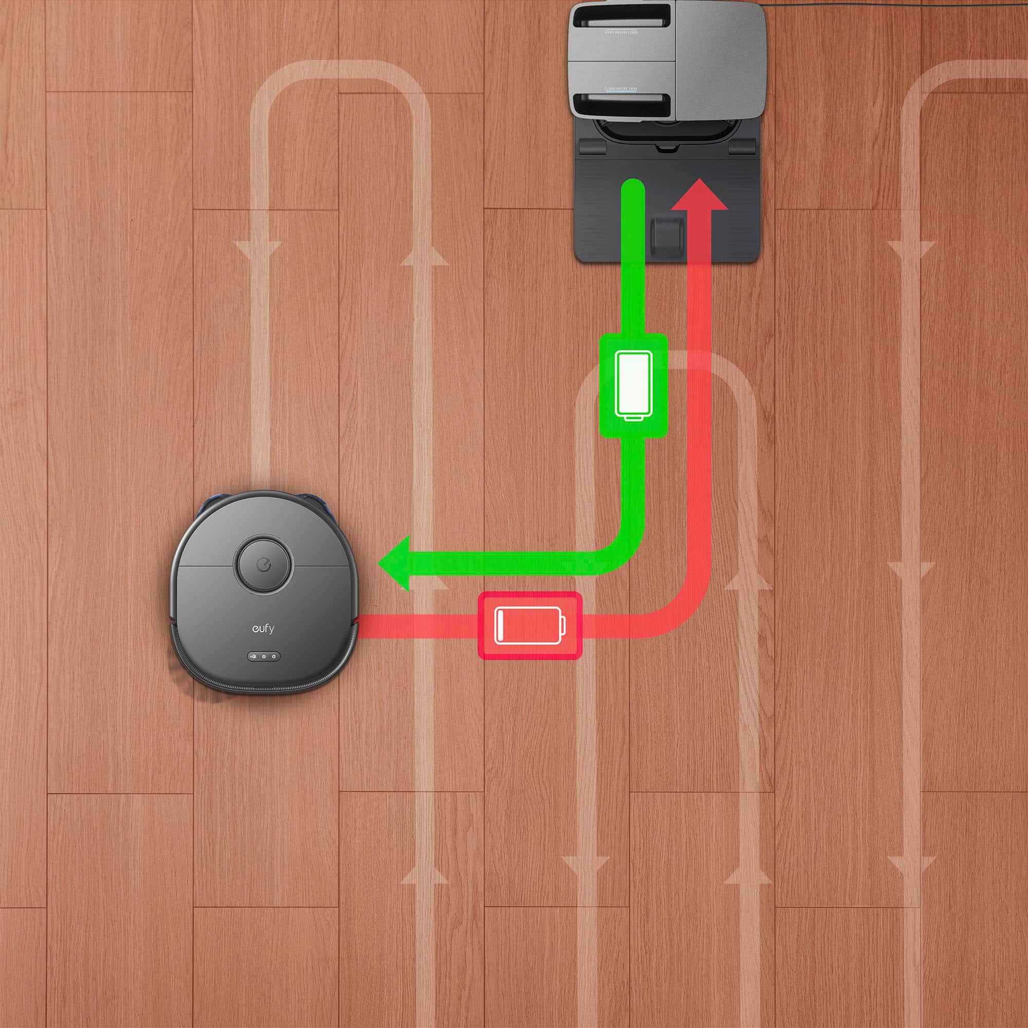 Alt View 15. eufy - X10 Pro Omni Wi-Fi Connected Robot Vacuum & Mop with Self Washing and Self Drying Auto Empty Station - Black.