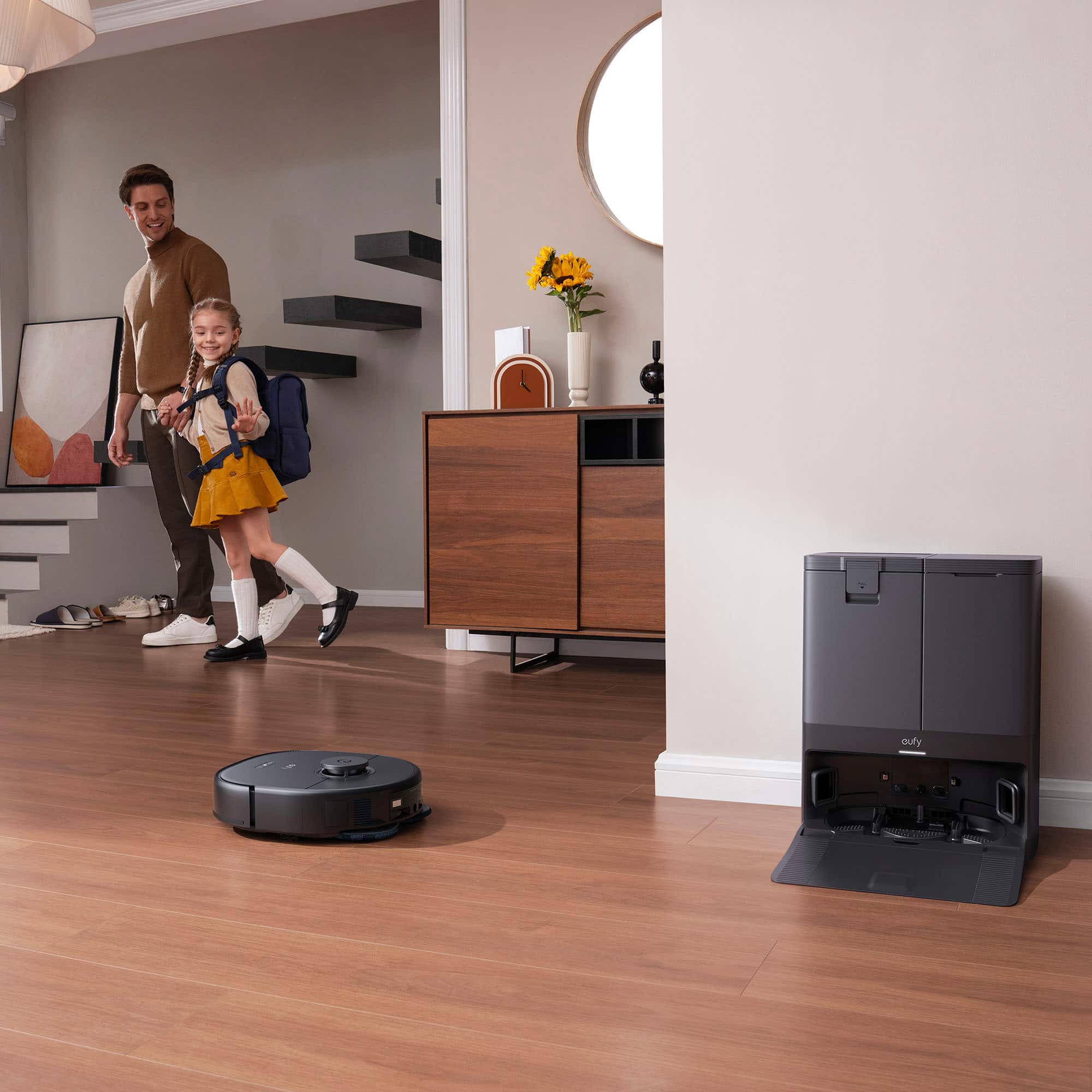 Alt View 17. eufy - X10 Pro Omni Wi-Fi Connected Robot Vacuum & Mop with Self Washing and Self Drying Auto Empty Station - Black.