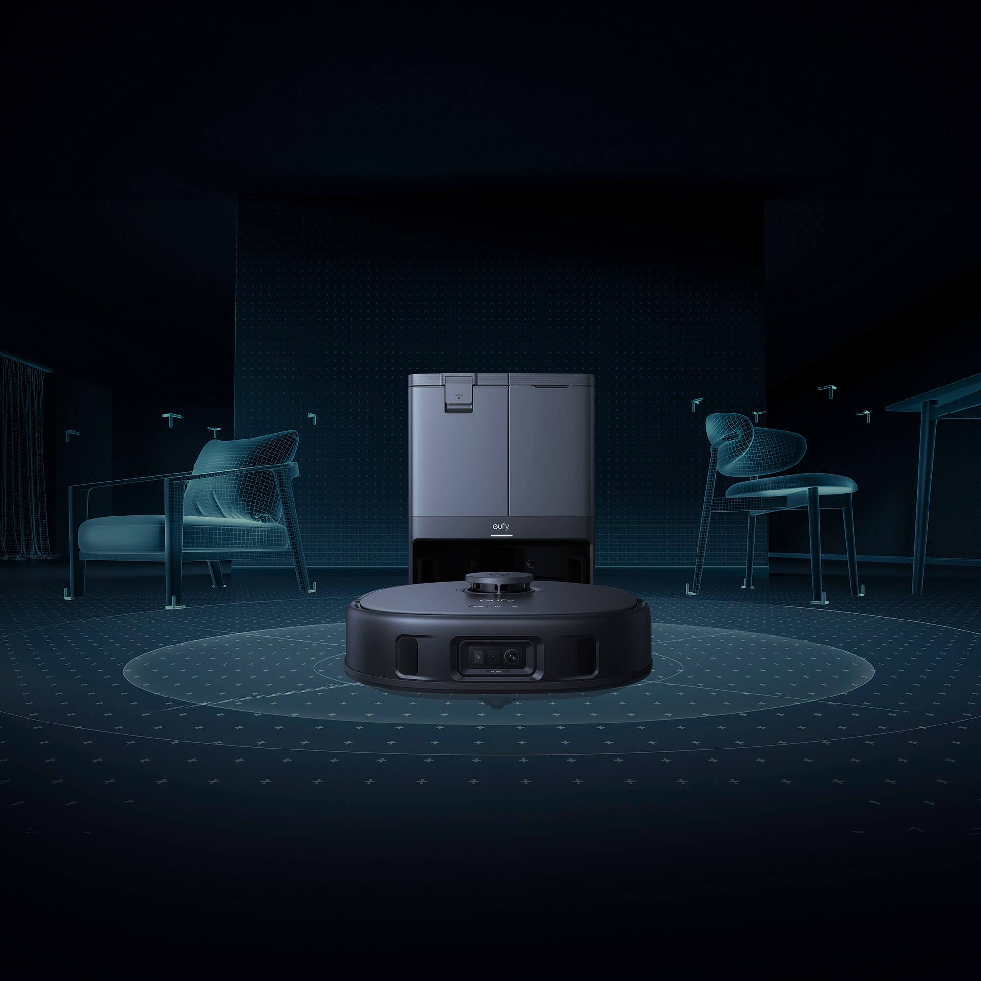 Alt View 18. eufy - X10 Pro Omni Wi-Fi Connected Robot Vacuum & Mop with Self Washing and Self Drying Auto Empty Station - Black.