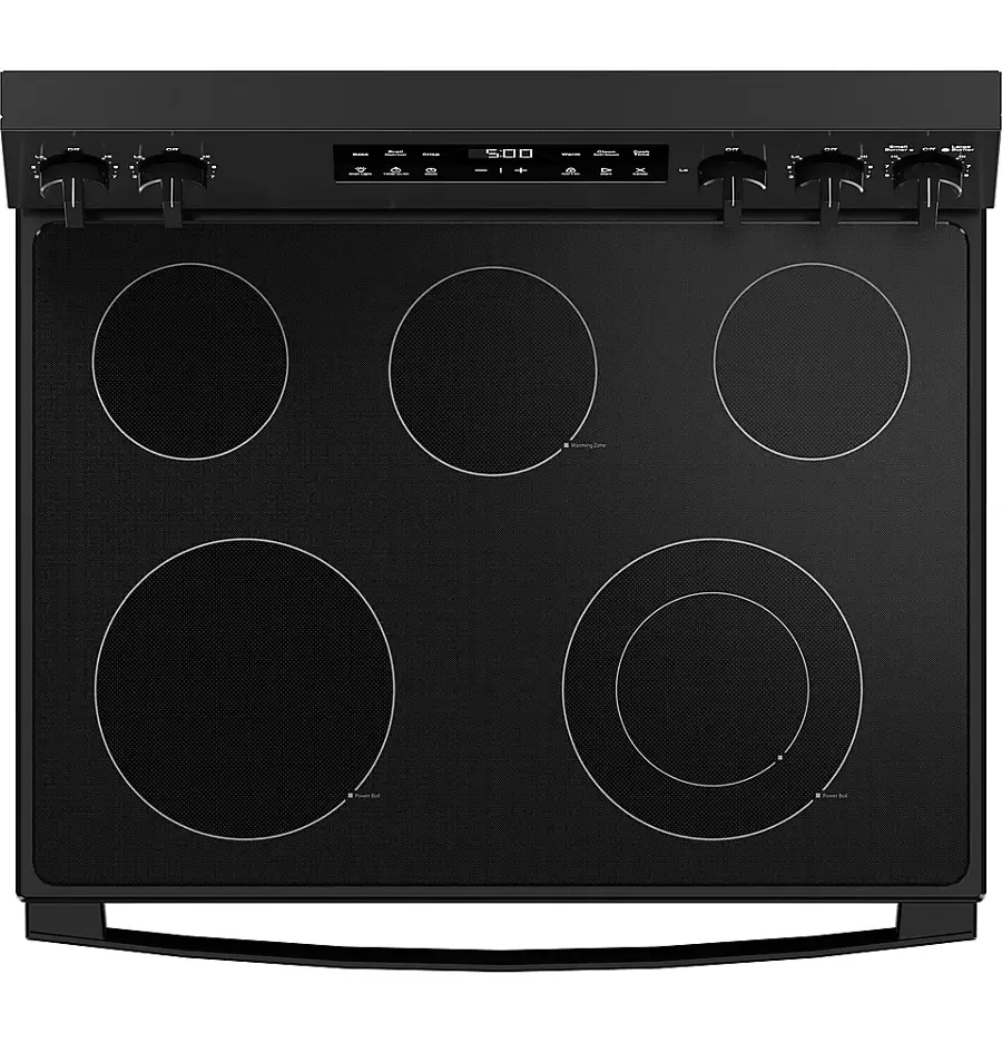 Alt View 14. GE - 5.3 Cu. Ft. Freestanding Electric Range with Self-Clean and Steam Cleaning Option and Crisp Mode - Black.