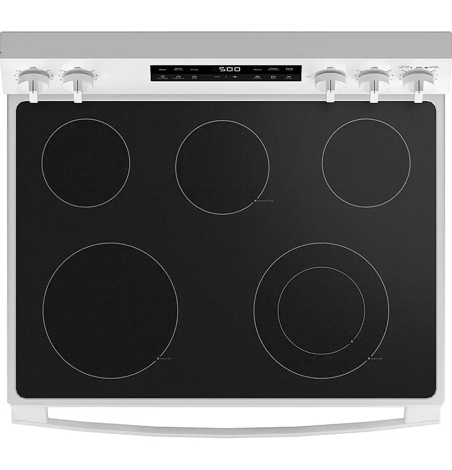 Alt View 13. GE - 5.3 Cu. Ft. Freestanding Electric Range with Self-Clean and Steam Cleaning Option and Crisp Mode - White.