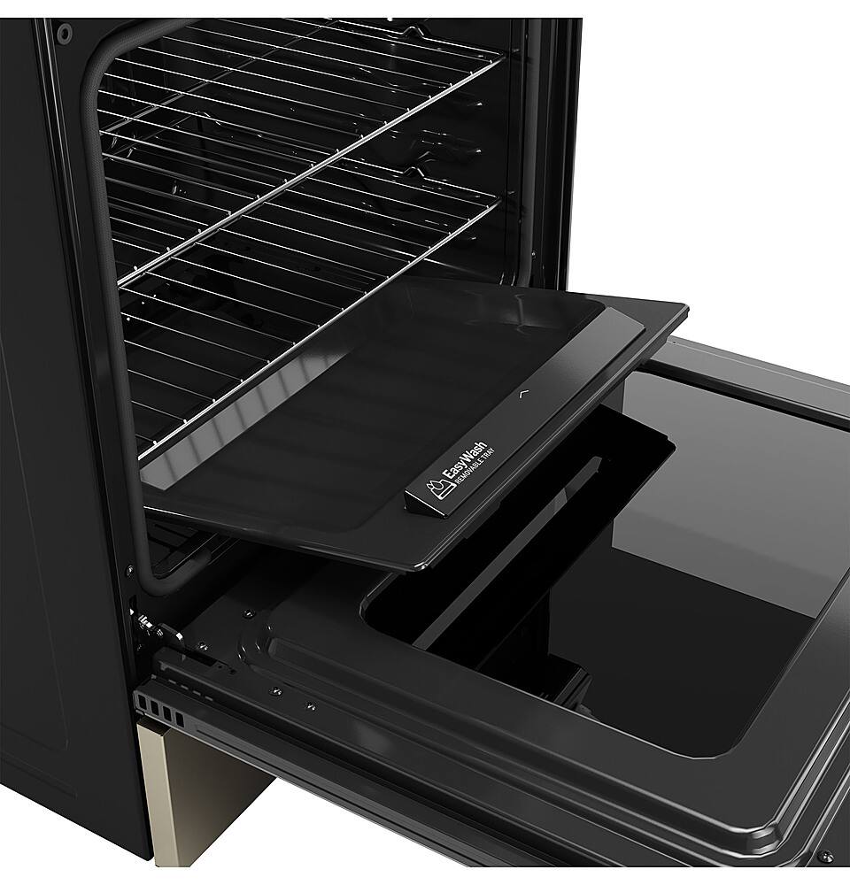 Alt View 17. GE - 5.3 Cu. Ft. Slide-In Gas Convection Range with Steam Cleaning and EasyWash Tray - Slate.