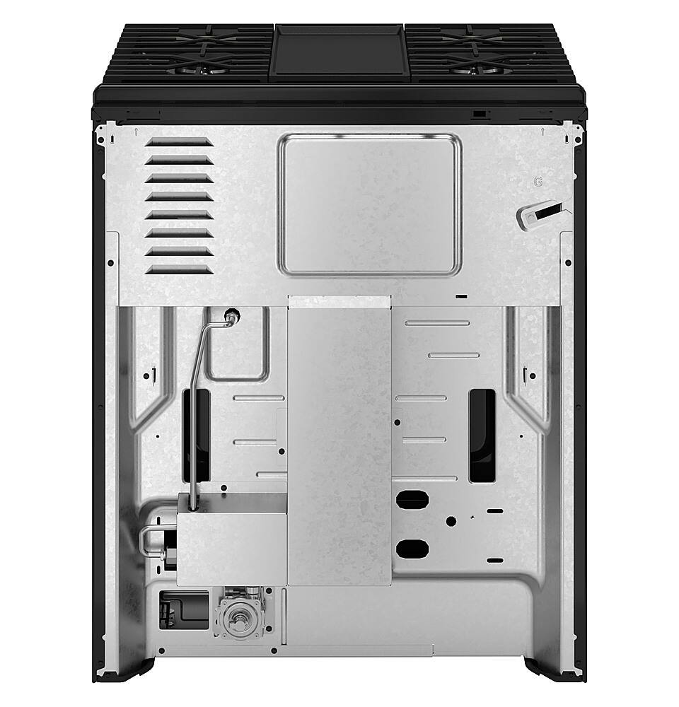 Alt View 40. GE - 5.3 Cu. Ft. Slide-In Gas Convection Range with Steam Cleaning and EasyWash Tray - Slate.