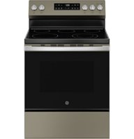 GE - 5.3 Cu. Ft. Freestanding Electric Range with Self-Clean and Steam Cleaning Option and Crisp Mode - Slate - Front_Zoom
