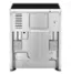 Left. GE - 5.3 Cu. Ft. Slide-In Electric Convection Range with Steam Cleaning and EasyWash Oven Tray - White.