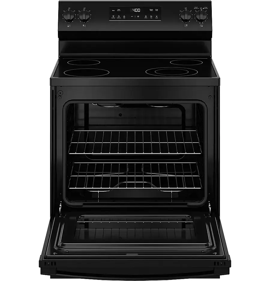 Alt View 15. GE - 5.3 Cu. Ft. Freestanding Electric Range with Steam Cleaning and 4 Burner Radiant Cooktop - Black.