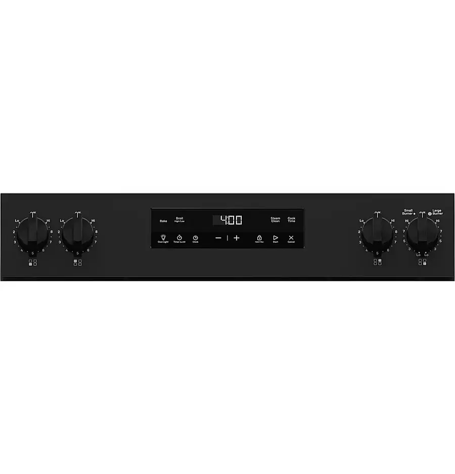 Alt View 12. GE - 5.3 Cu. Ft. Freestanding Electric Range with Steam Cleaning and 4 Burner Radiant Cooktop - Black.
